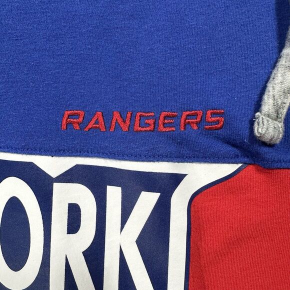 New York Rangers Fanatics Medium NHL Hockey Hooded Long Sleeve Shirt Men’s M - Picture 5 of 9